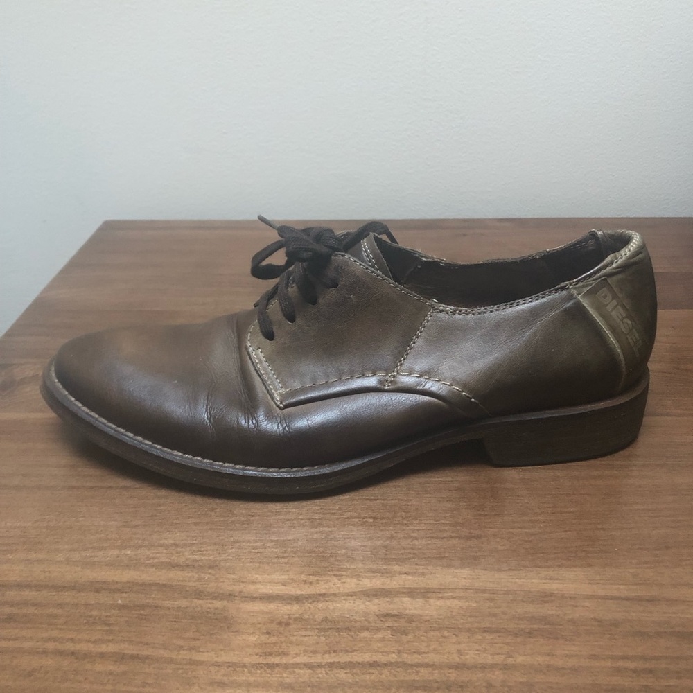 Diesel Brown Leather Oxford size 10 like new
